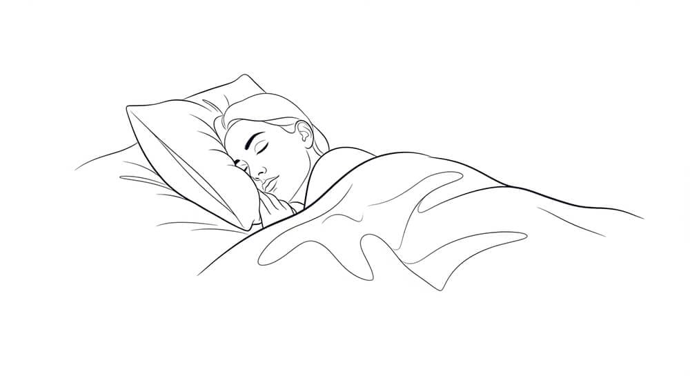 성경을 통해 침대에 편안히 잠들어 있는 모습