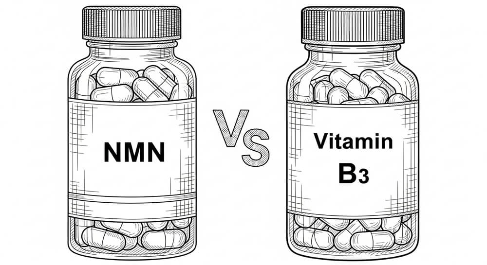 NMN과 비타민 B3 영양제 병